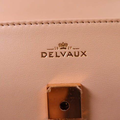 DELVAUX GHW Tempete MM 2 Way Shoulder Bag Calfskin Leather