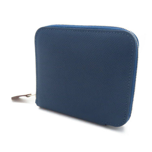 HERMES PHW Silk In Wallet Epsom Leather Navy