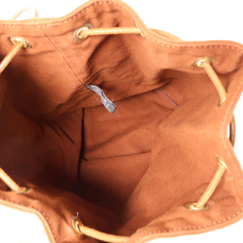 HERMES GHW Shoulder Bag Canvas Brown