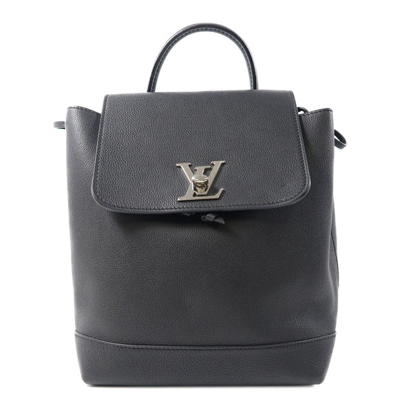 LOUIS VUITTON LV SHW Lock Me Backpack M41815 Calfskin Leather Black Noir v1