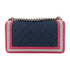 CHANEL CC SHW Boy 25 Shoulder Bag Canvas Blue/Pink