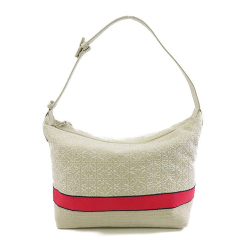 LOEWE SHW Cubi Bag Shoulder Bag Canvas Beige