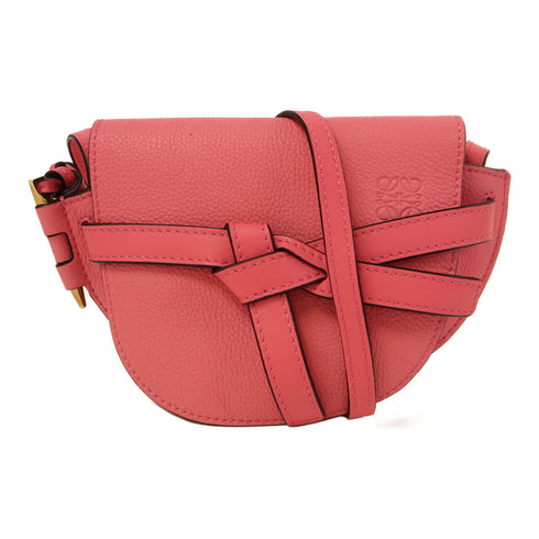 LOEWE GHW Gate Mini Bag Shoulder Bag Calfskin Leather Pink