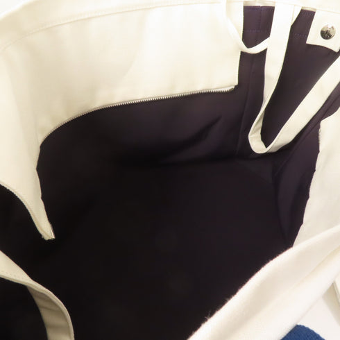 HERMES PHW Adada Tote Bag Canvas White