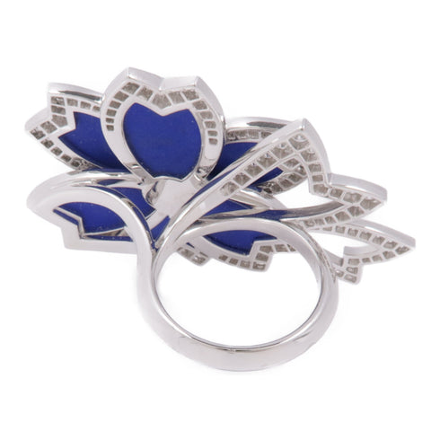 Van Cleef & Arpels Hellebore Ring RP7EO51 18K White Gold Blue
