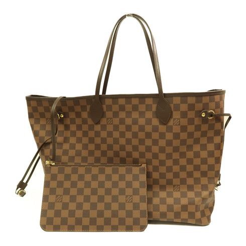 LOUIS VUITTON LV GHW Neverfull GM Tote Bag N41357 Damier Leather Brown