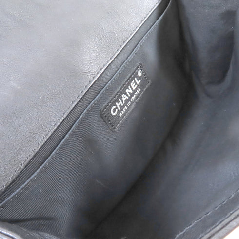 CHANEL Quilted SHW CC Le Boy 25 Chain Shoulder Bag Calfskin Leather A90423 Black