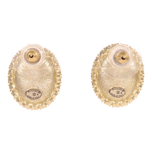 CHANEL CC Earrings Metal Black