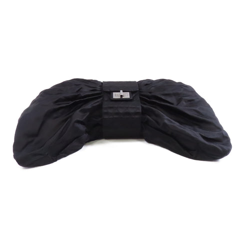 CHANEL CC SHW Chain Shoulder Bag Silk/Satin Black