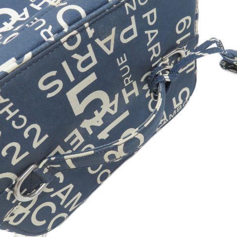 CHANEL CC SHW Vintage Vanity Case Handbag Canvas Blue