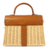 HERMES PHW Kelly Picnic 35 Handbag 063055CK Barenia Osier Wicker Brown Beige