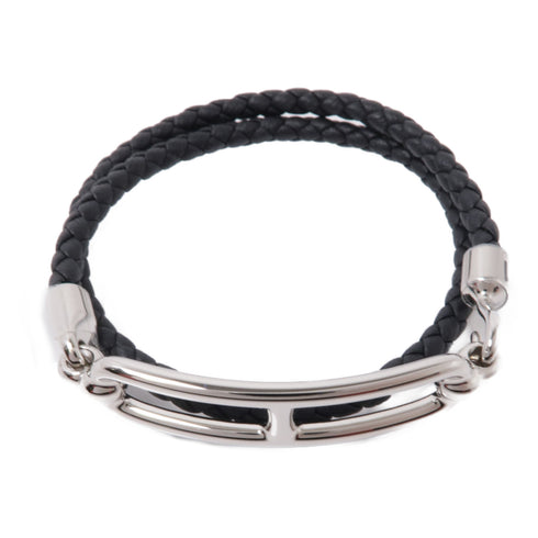 HERMES Roulis Double Tour Bracelet Swift leather Noir Black