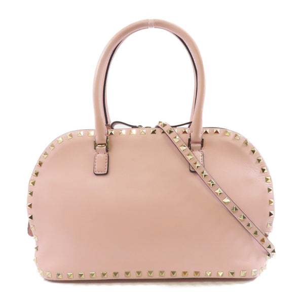Valentino GHW 2way Shoulder Bag Calfskin Leather Pink