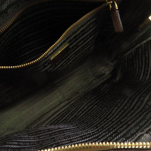 PRADA GHW Shoulder Bag Handbag BL0094 Calfskin Leather Brown