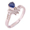 Fine Jewelry 0.38ct Sapphire 0.18ct Diamond Ring US#6.5 18K White Gold