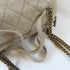 CHANEL Quilted CC GHW 2 Way Shoulder Handbag Calfskin Leather Beige