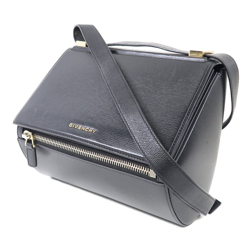 GIVENCHY GHW Pandora Box Shoulder Bag Calfskin Leather Black