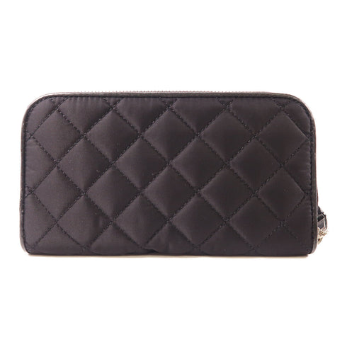 MOSCHINO SHW Zipper Long Wallet Nylon Black