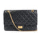 CHANEL Quilted CC 2.55 Chain Shoulder Bag Lambskin Leather Black