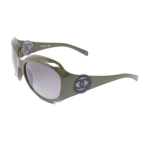 CHANEL CC Sunglasses PVC Green