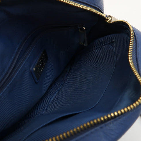 Furla GHW Shoulder Bag Calfskin Leather Blue