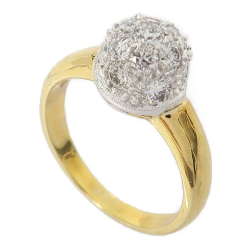 Fine Jewelry 0.60ct Diamond 4.3g Ring 18K Yellow Gold US#4.25