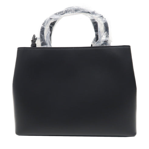 FENDI SHW 2 Jours 2 Way Shoulder Bag Handbag 8BH253 Calfskin Leather Black