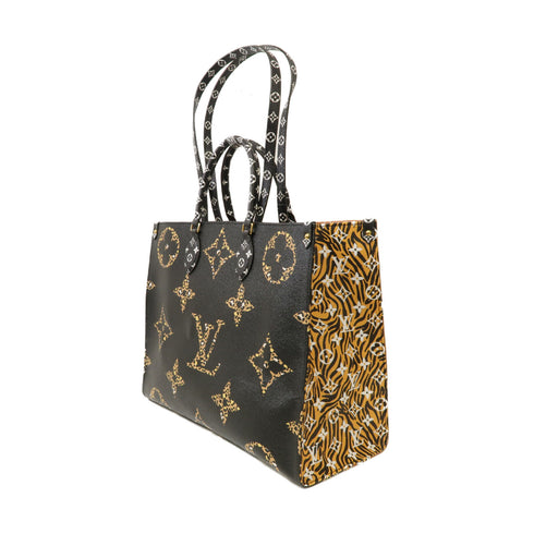 LOUIS VUITTON LV GHW On The Go GM 2 Way Bag M44674 Monogram Jungle Black/Brown