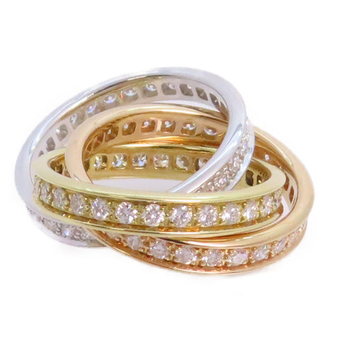 CARTIER Trinity Ring 3Diamond Ring Cartier#43 US#2.5 18K YG 18K WG 18K RG