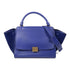 CELINE GHW Trapeze 2 Way Bag Calfskin Leather Blue