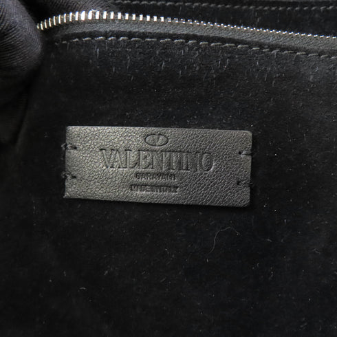 Valentino SHW Tote Shoulder Bag Suede Leather Denim Blue