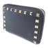 Valentino GHW Zipper Wallet Calfskin Leather Black