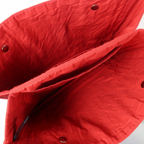 HERMES PHW Shoulder Bag Canvas Red