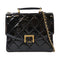 CHANEL Quilted CC GHW Top Handle Flap AS4184 2Way Chain Bag Patent Leather Black