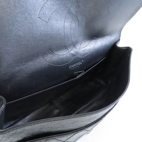 CHANEL Quilted CC SHW 2.55 Maxi Chain Shoulder Bag Calfskin Leather Black