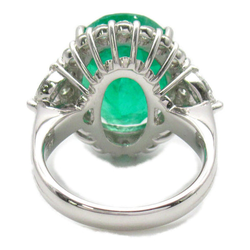 FINE JEWELRY 10.17ct Emerald 1.37 Diamond Ring PT900 Platinum US#6