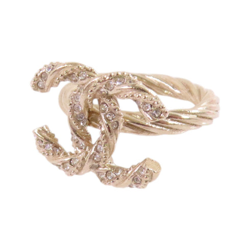 CHANEL CC Ring US#5 B13P Metal Rhinestone