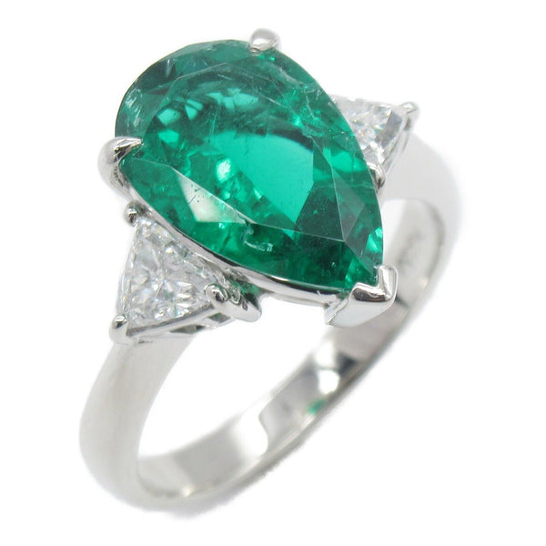FINE JEWELRY 2.06ct Emerald 0.50ct Diamond Ring PT900 Platinum Gree...