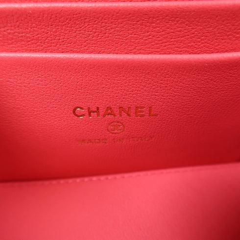 CHANEL CC GHW Vanity Case Chain Shoulder Bag AP3204 Calfskin Leather Pink