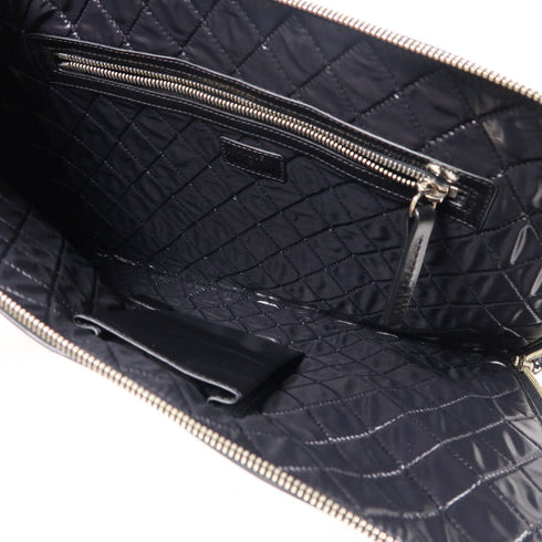 CHANEL CC SHW Feminine Pouch Large Clutch Bag Leather Black