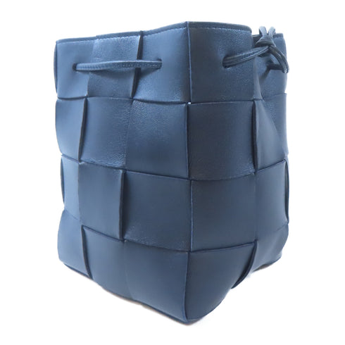 BOTTEGA VENETA BV Cassette Bucket Shoulder Crossbody Intrecciato Leather Black