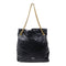 BALENCIAGA GHW Crush Tote Chain Shoulder Bag 742941 Calfskin Leather Black