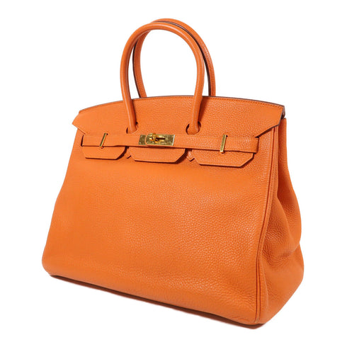 HERMES GHW Birkin 35 Hand Bag Togo Leather