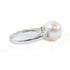 FINE JEWELRY 0.134ct Diamond 4.5g Pearl Ring 18K White Gold US#6.75