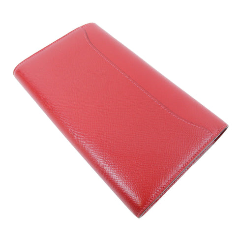 HERMES PHW Constance Long Wallet Veau Epsom Rouge Casaque Red