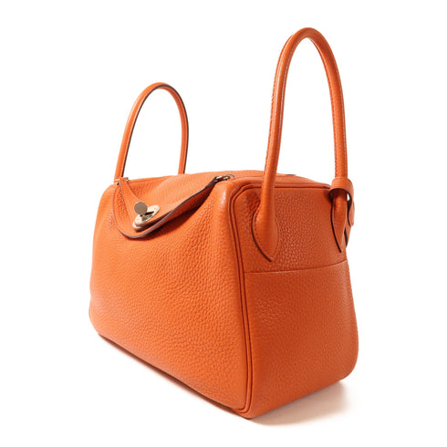 HERMES PHW Lindy 26 2 Way Bag Taurillon Clemence 93 Orange
