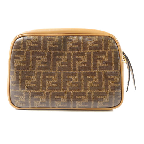 FENDI GHW Camera Case Shoulder Bag 8BT287 Coated Canvas Brown