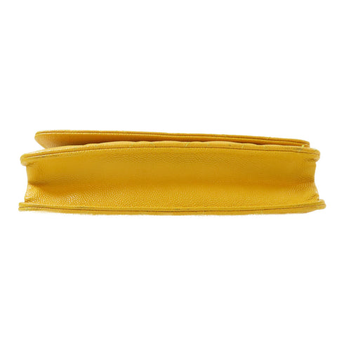 CHANEL Quilted CC GHW WOC Wallet On Chain Shoulder Bag Caviar Leather Yellow