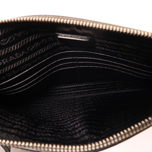 PRADA SHW Clutch Bag Pouch 2NH009 Saffiano Leather Green