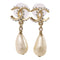 CHANEL CC Earrings 16/C Metal Gold White
